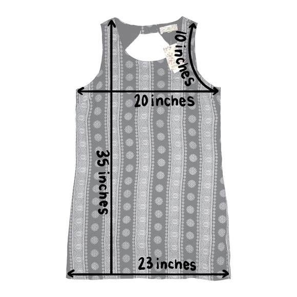 Pink Republic Black and White Keyhole Back Boho Line Print Dress - Picture 6 of 6